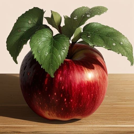 Hyperrealistic Apple in Vibrant, Golden Hues