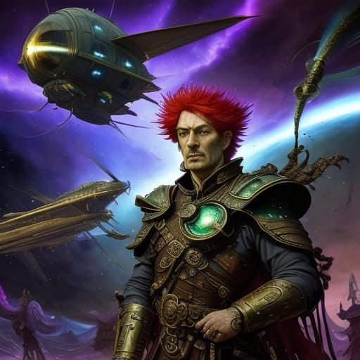 <lora:WarriorSD1:1.0> An adventurous redheaded child pilotin...