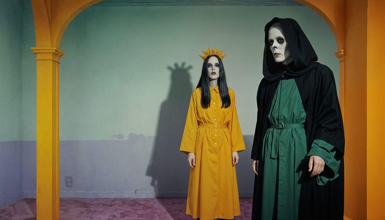 Eerie Pop Art Folk Horror in Pastel Hues