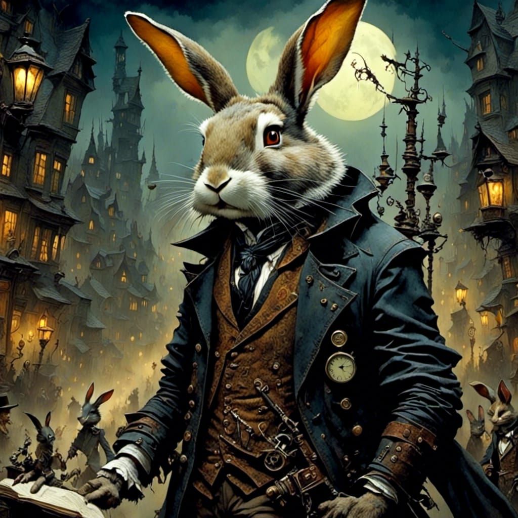 Insomniac Rabbit in Epic Fantasy Style