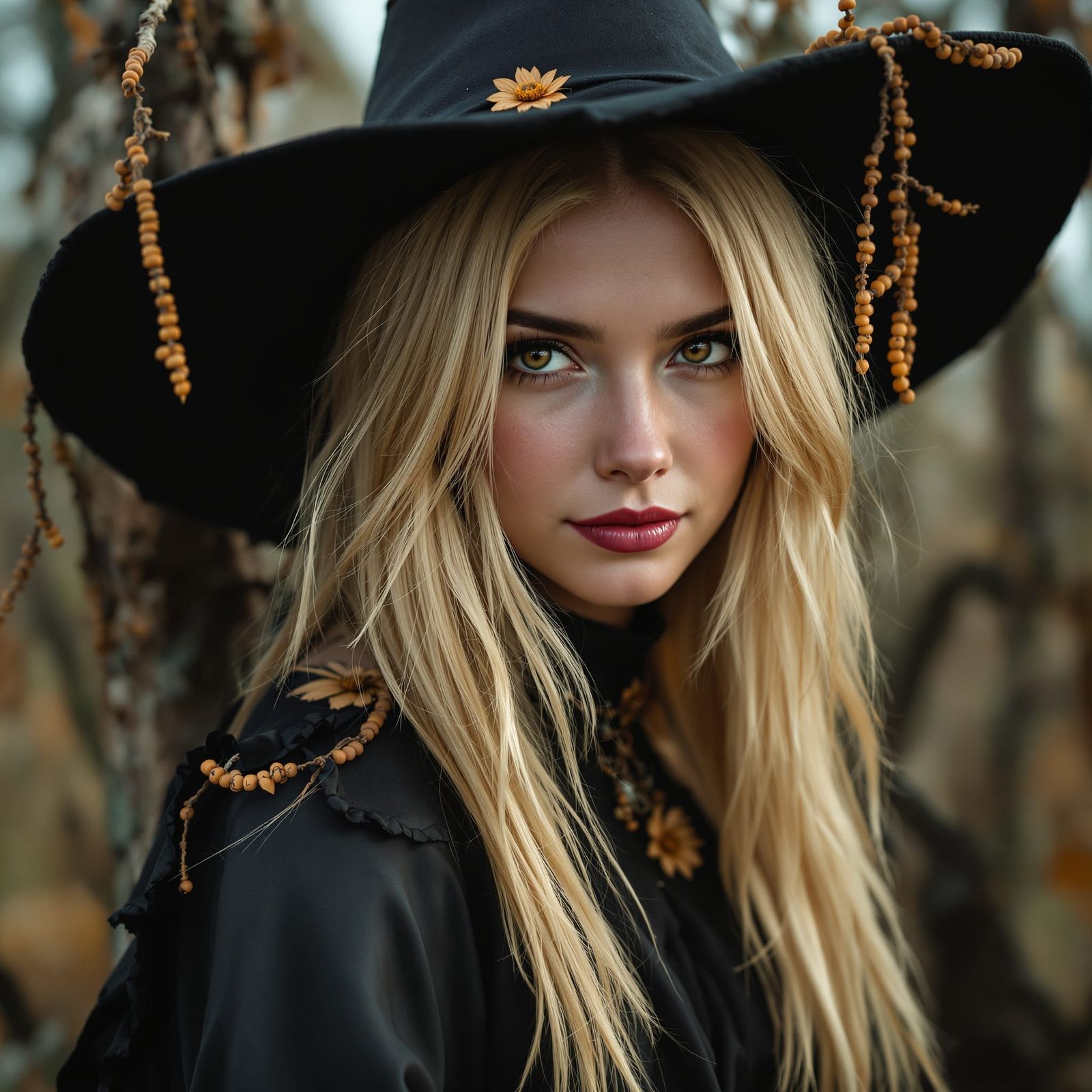 Hyperrealistic Scarecrow Woman Portrait