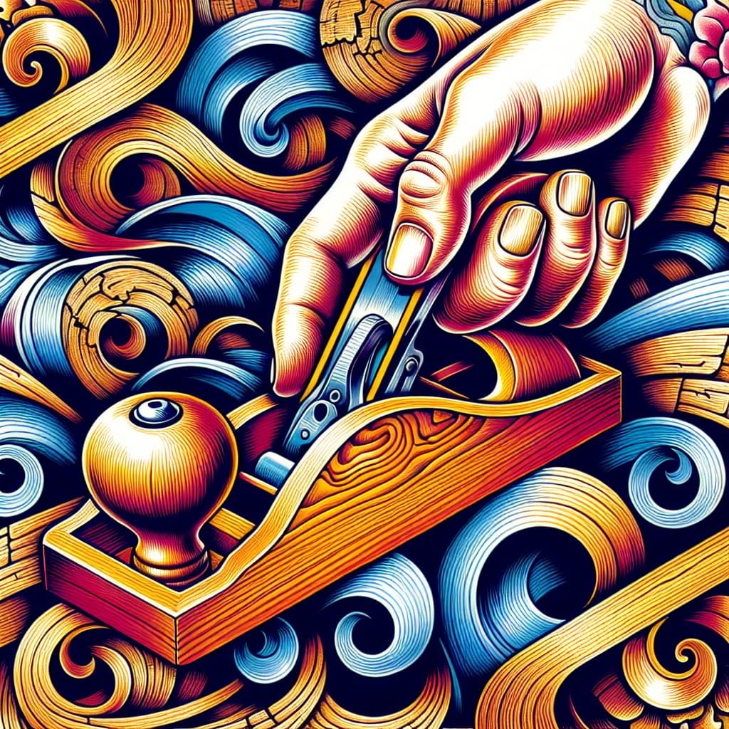 Traditional Japanese Tattoo Art with Whimsical Hand Plane