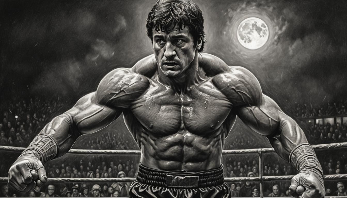 Rocky Balboa Ghost in Sinister Moonlit Ring