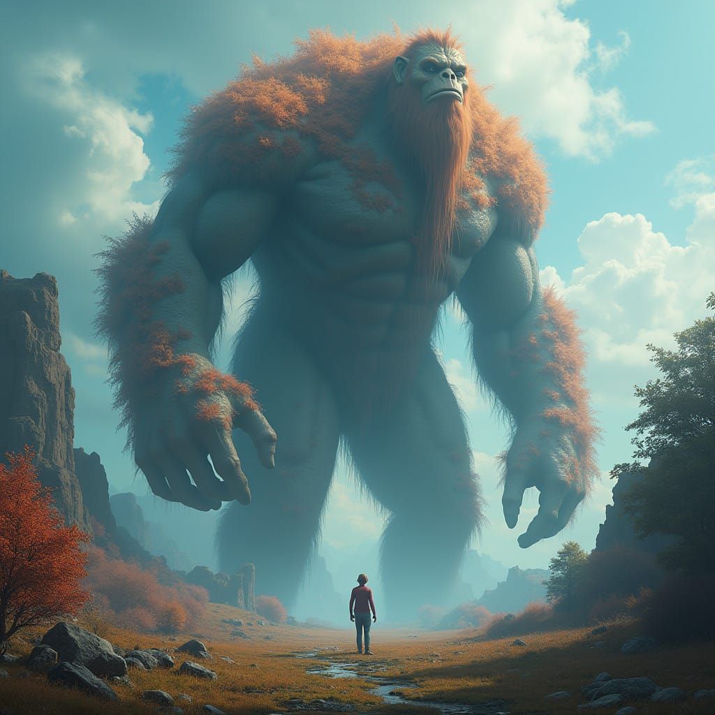Gentle Giant in Mystic Landscape
