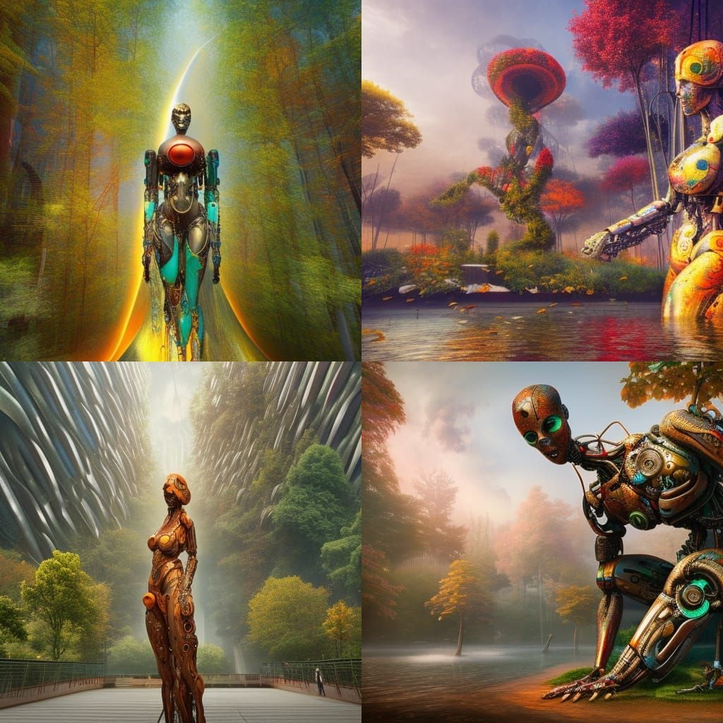 Nature-Cyborg Sculpture in Eco-City: Digital Art