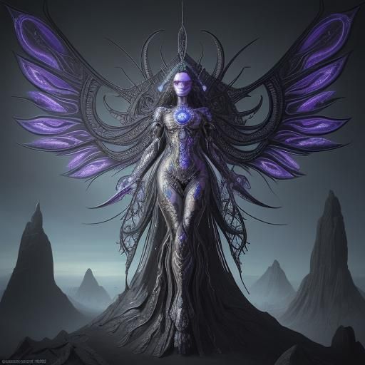 Evolving Godlike Being in Hyperdetailed Sci-Fi Art