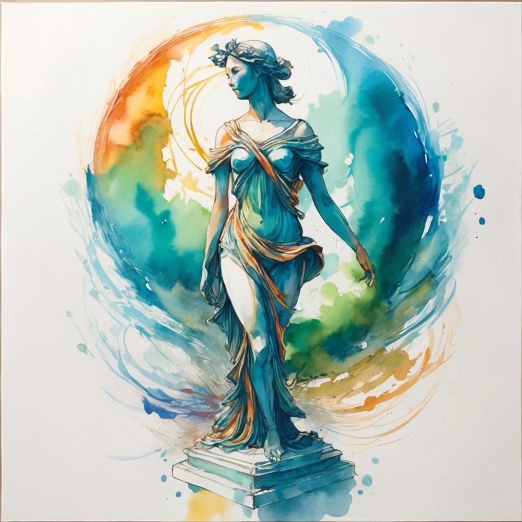 Sketchy watercolor painting