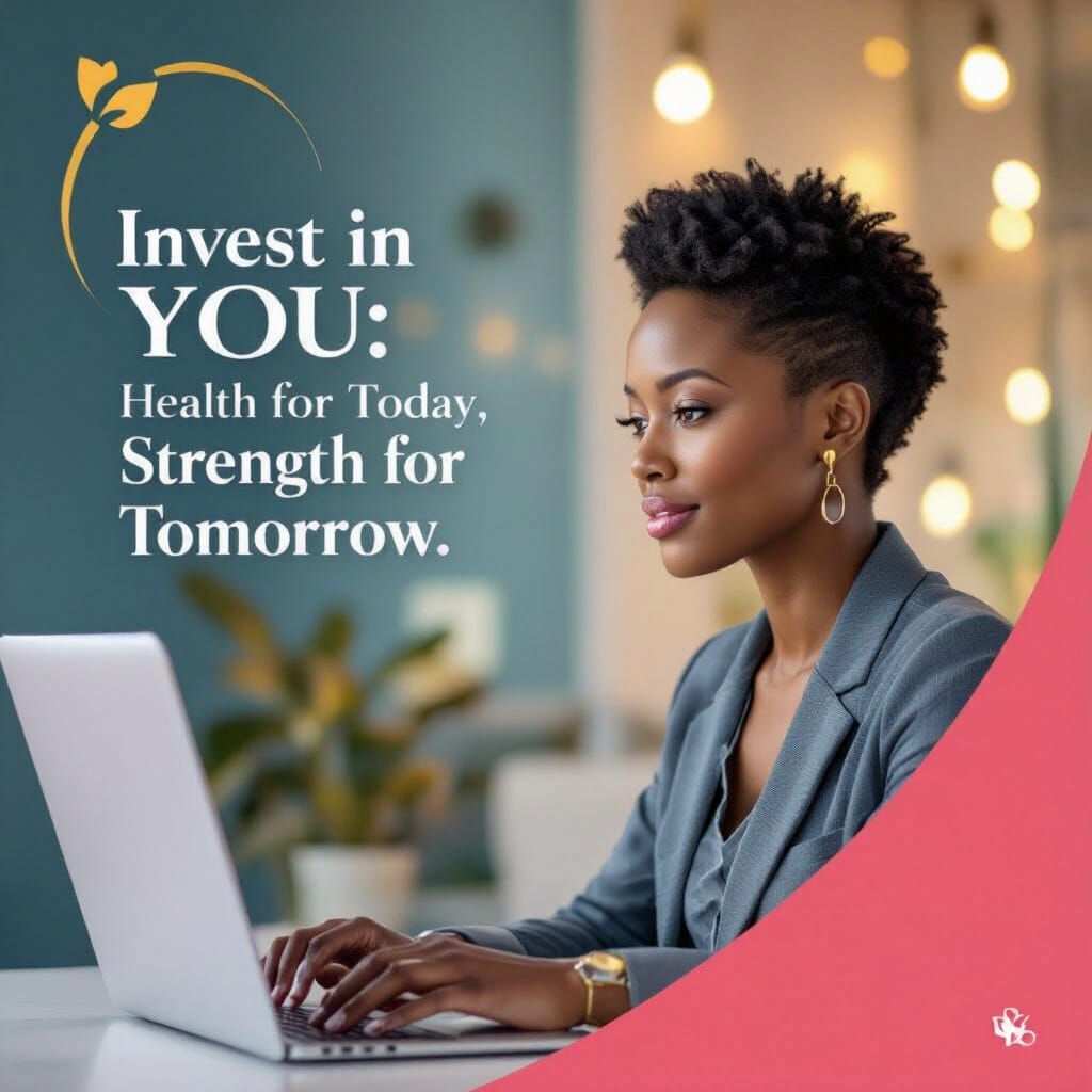Corporate Poster: Black Woman Investing in Health and Streng...