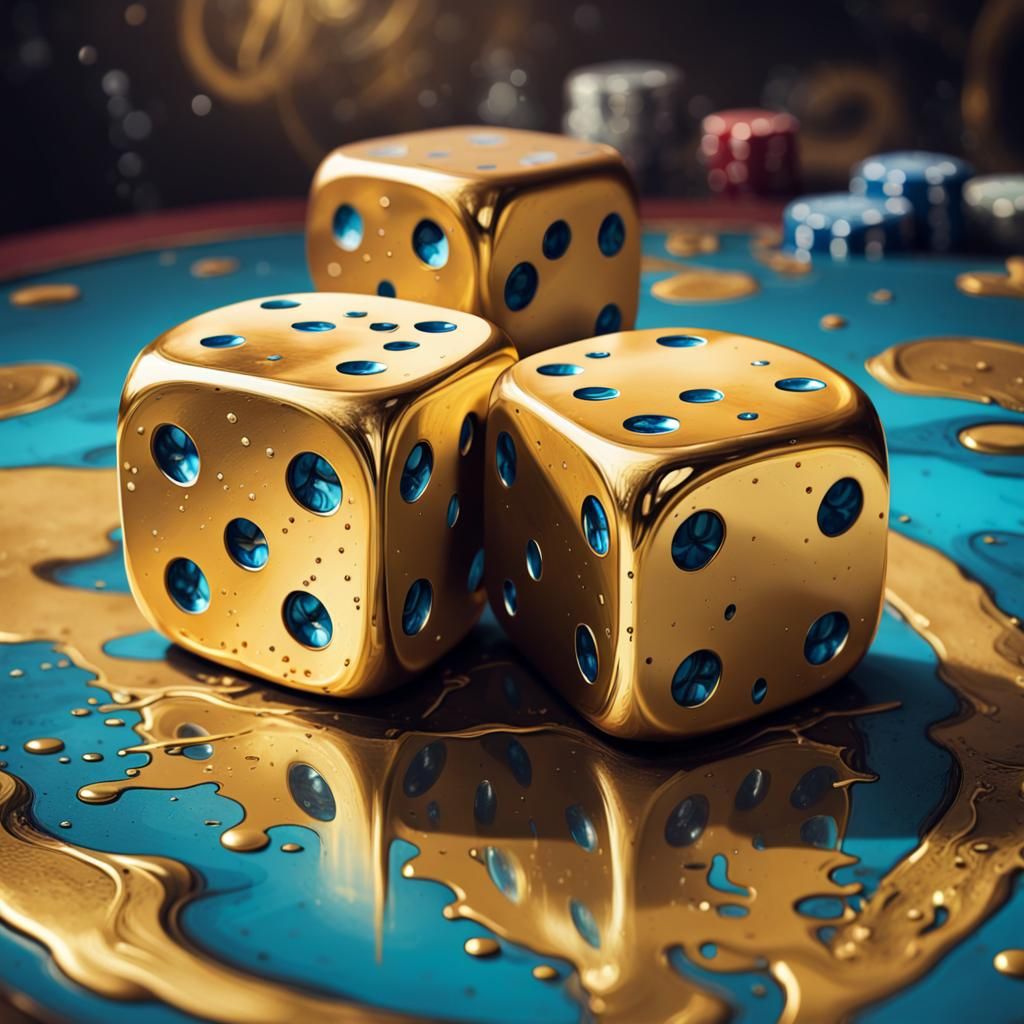 Gold Dice Poker Table Graffiti Art