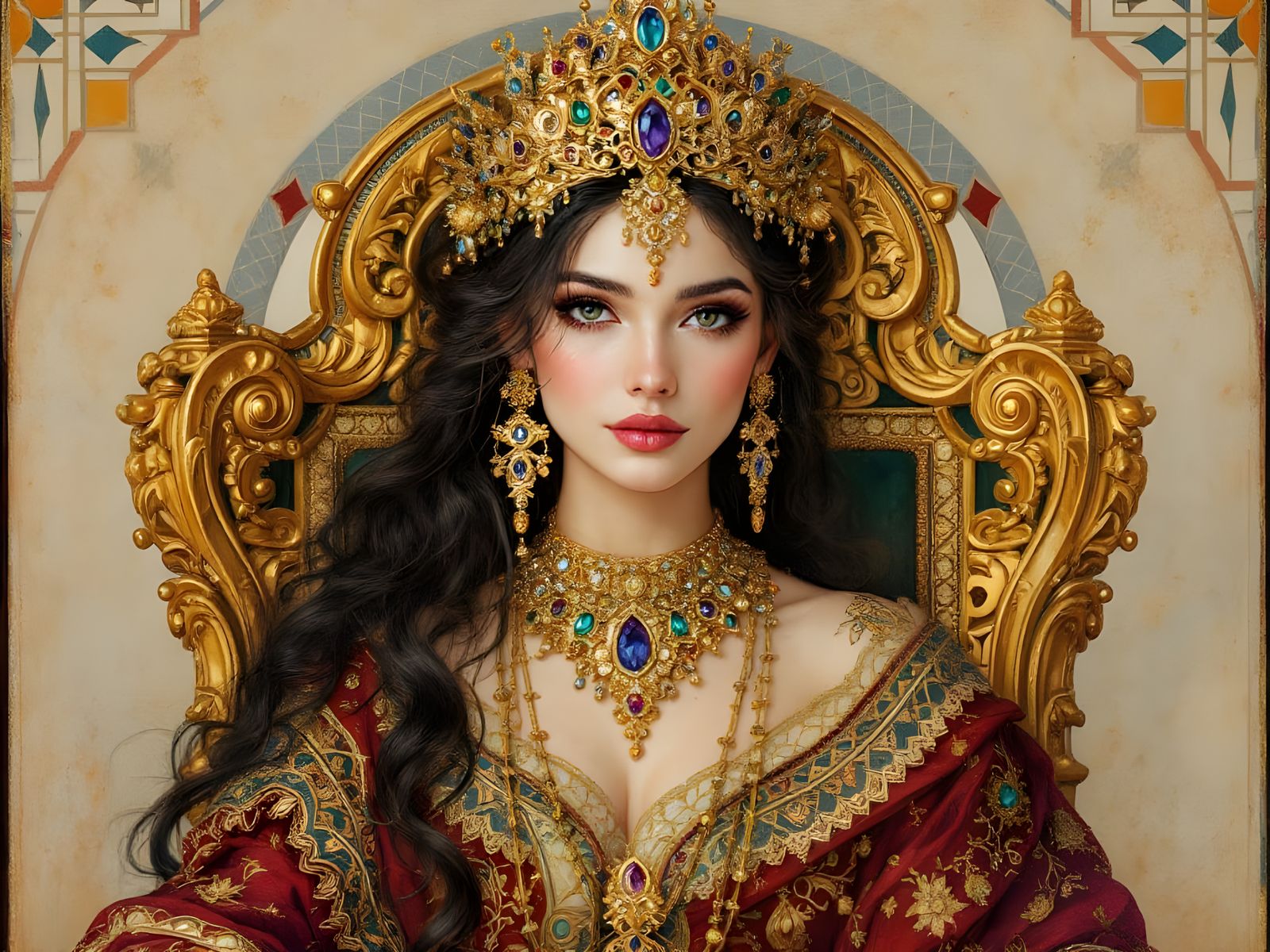 Persian Queen in Golden Splendor