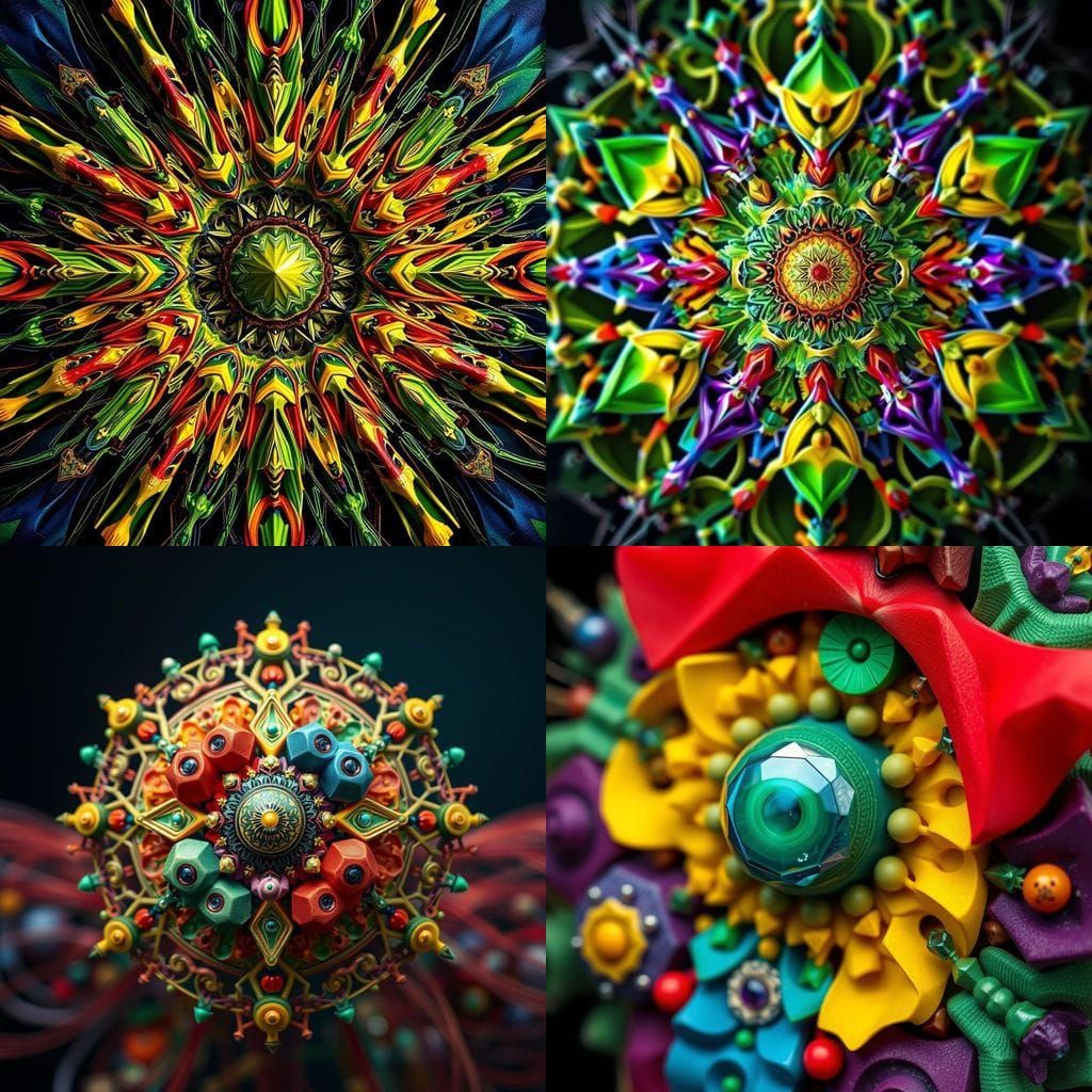 Eccentric Geometric Hyperrealistic Masterpiece