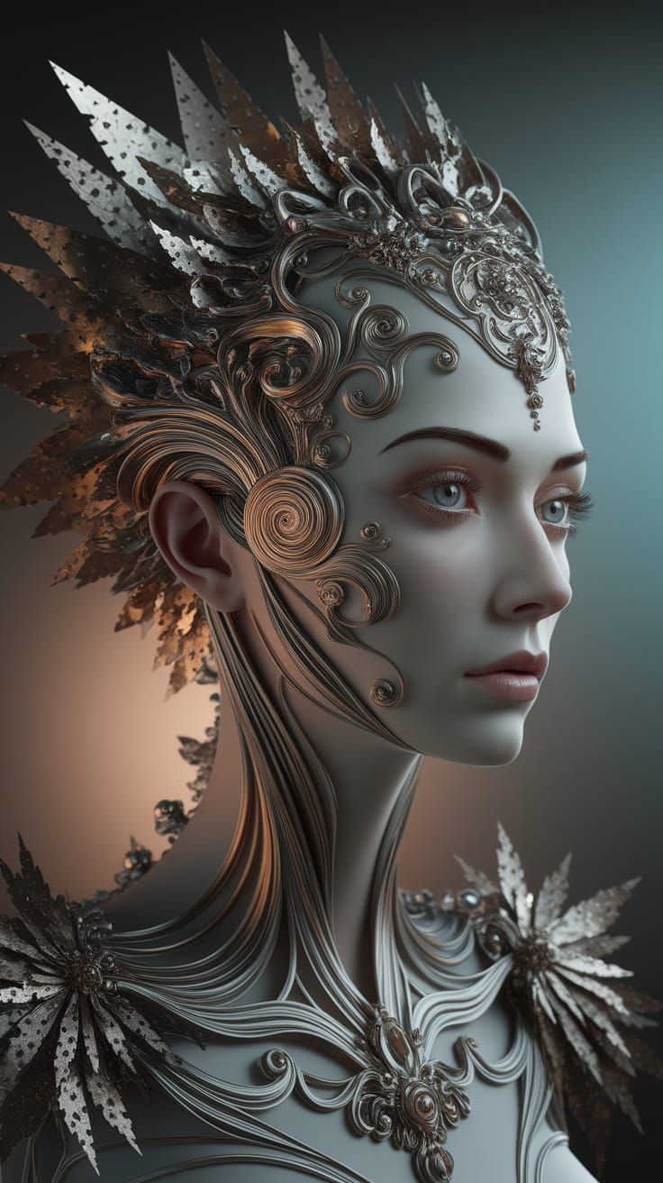 Surreal Profile Merging Fractals and Ornamental Motifs