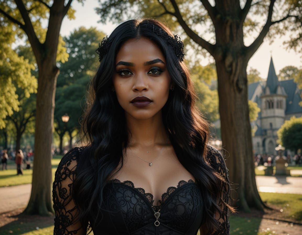 Gothic Concept Art: Dominican Woman in Public Park