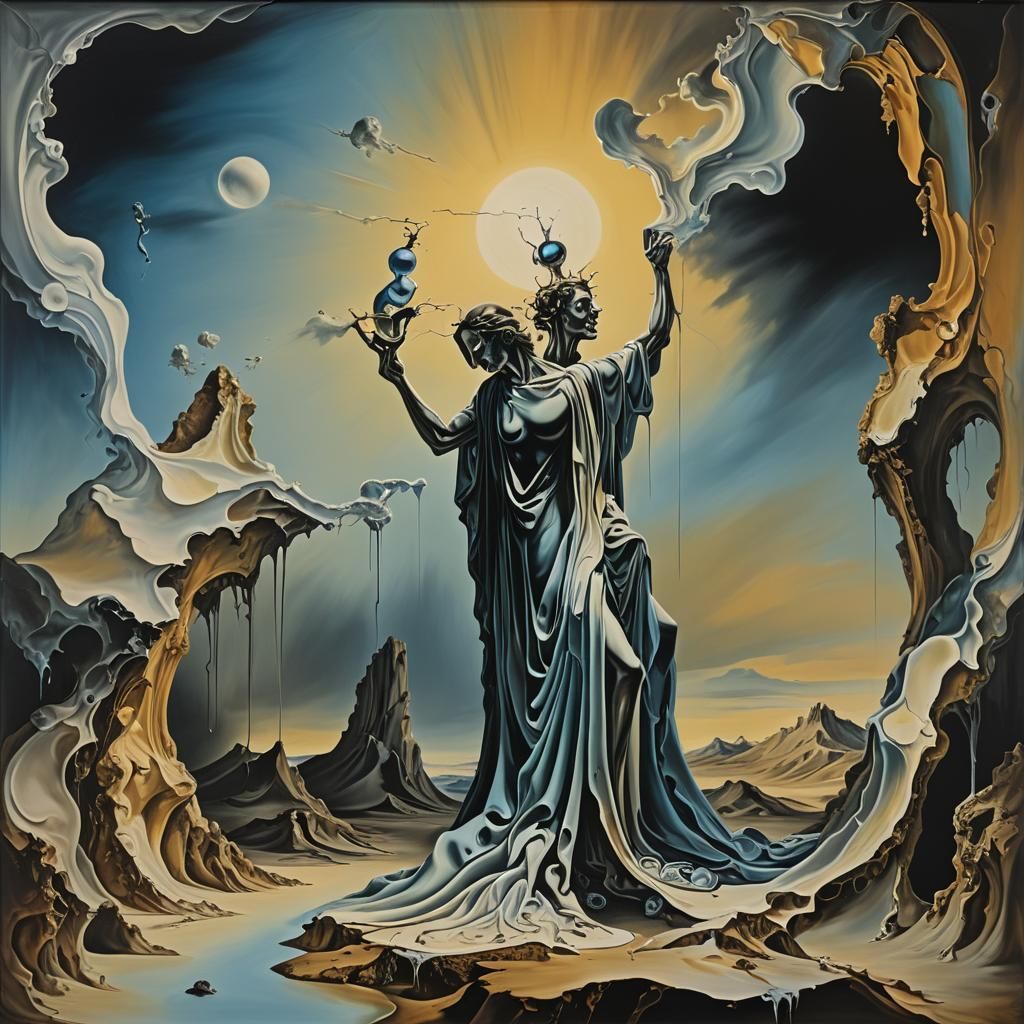 Surreal Light and Darkness in Melting Oil