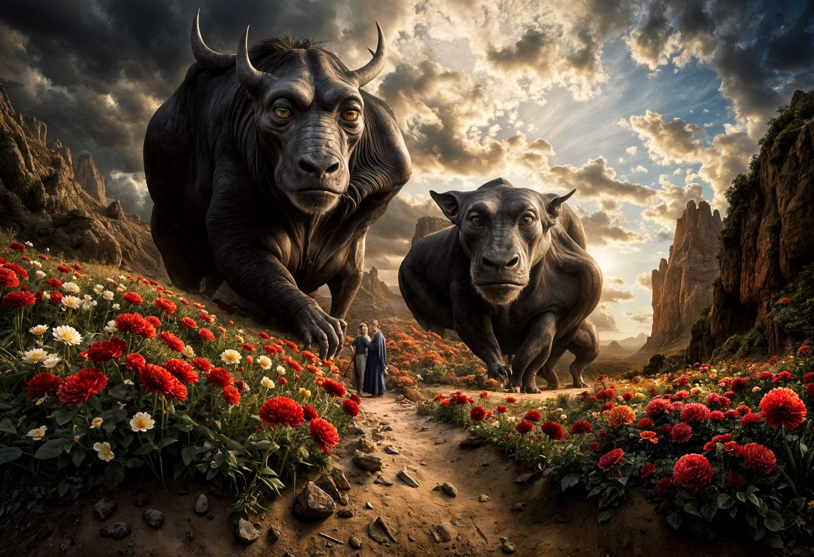 Surreal Alien Restaurant Celebration in Gritty Realism