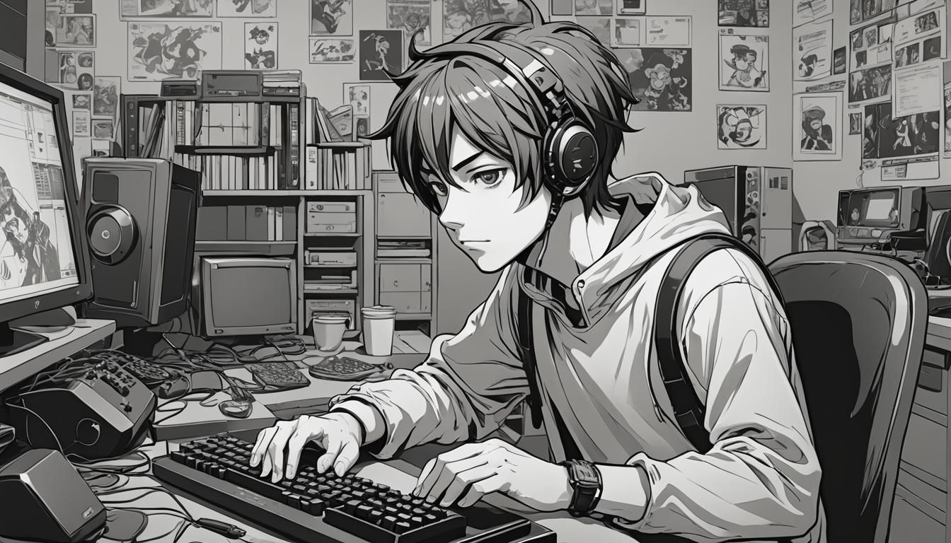 Gamer Boy Playing, Manga Anime Style Art
