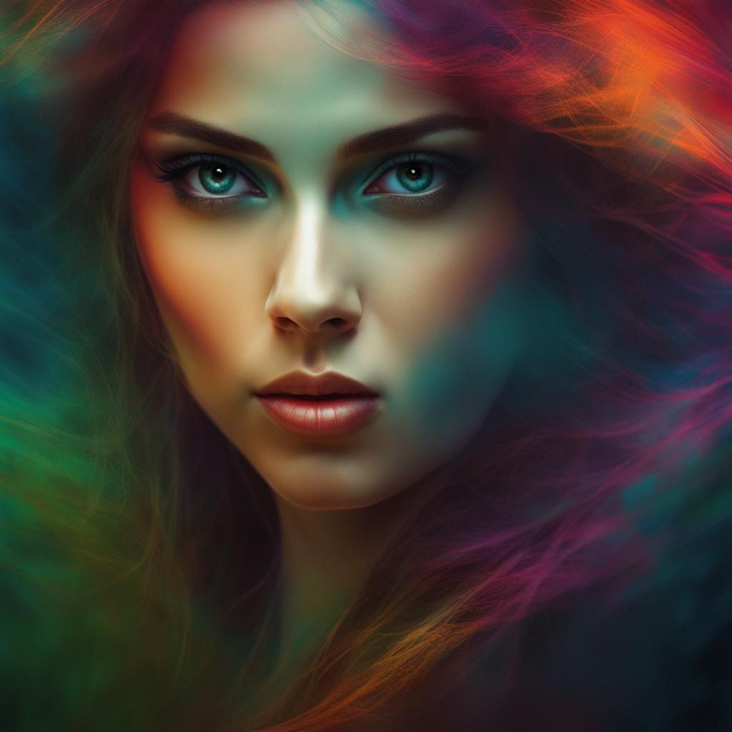 Exotic Fantasy Portrait with Dream Double Exposure