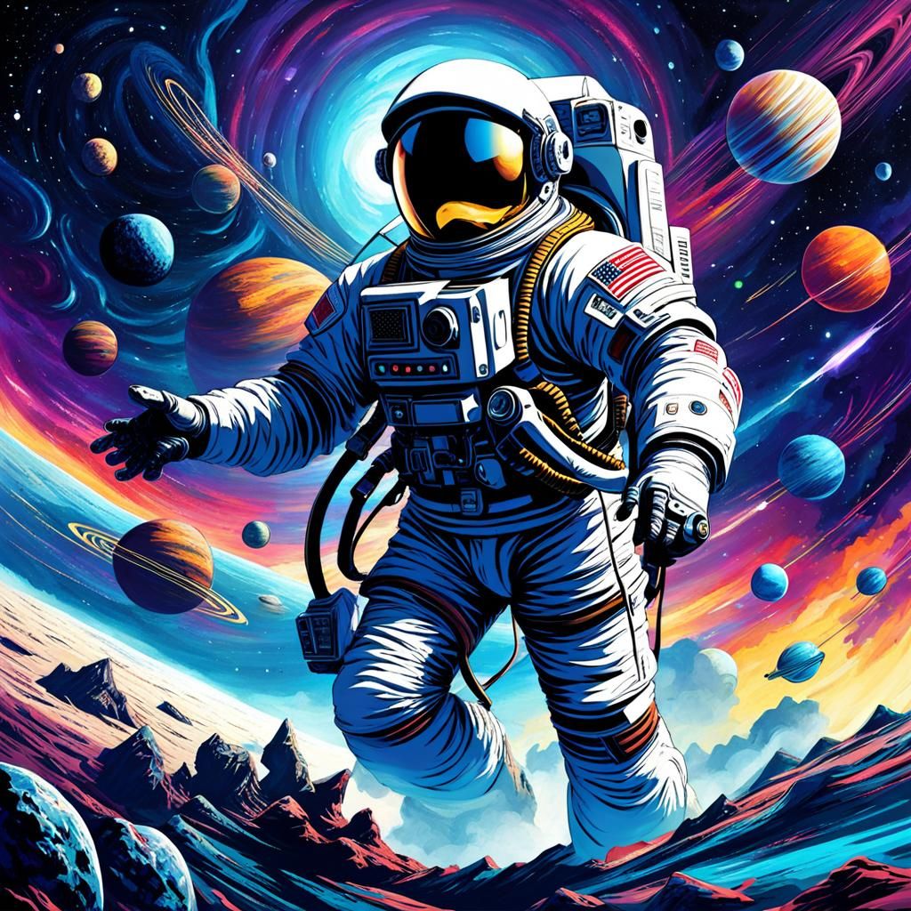 Abstract Spaceman in Cosmic Chaos