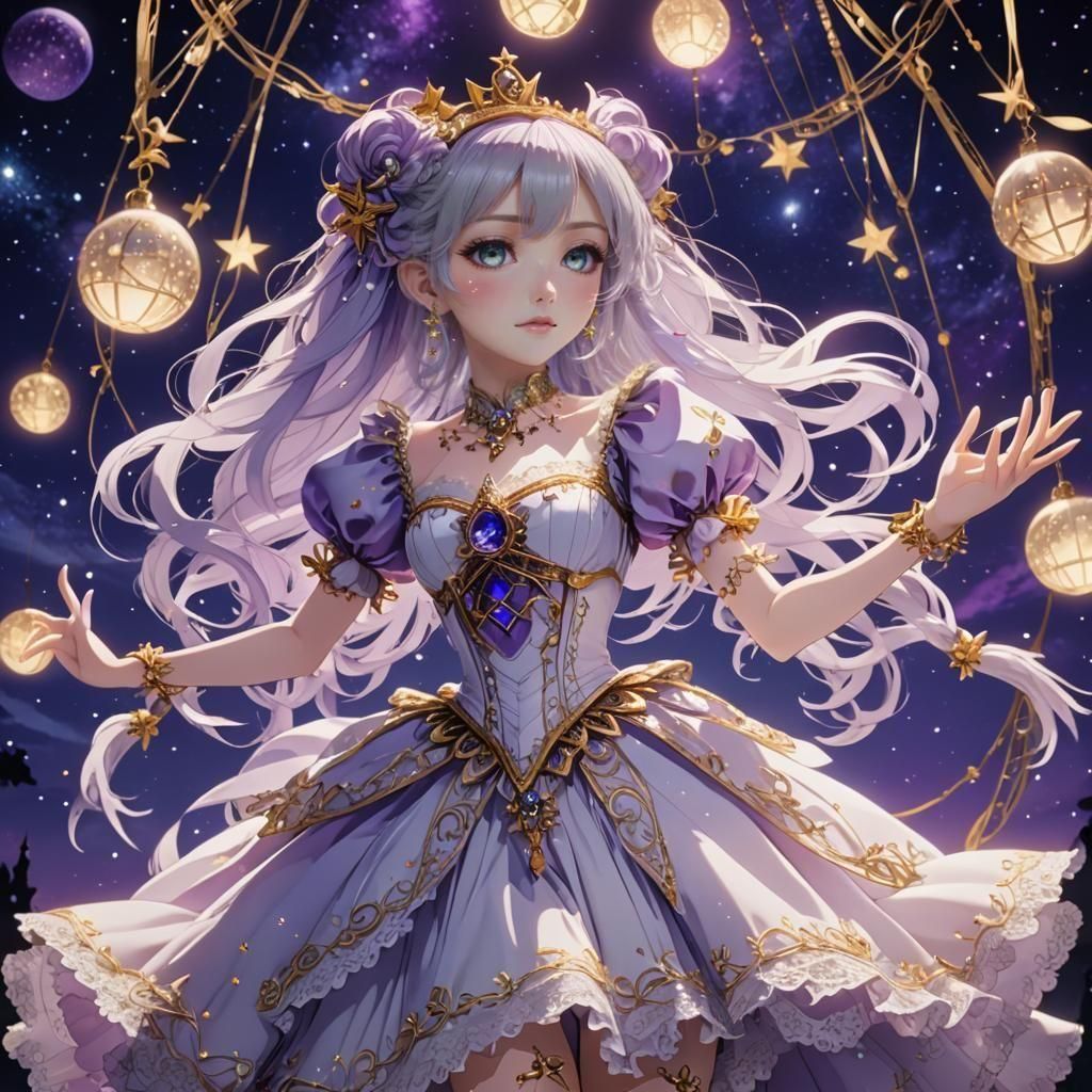 Anime Style Puppet Girl Dancing with Strings