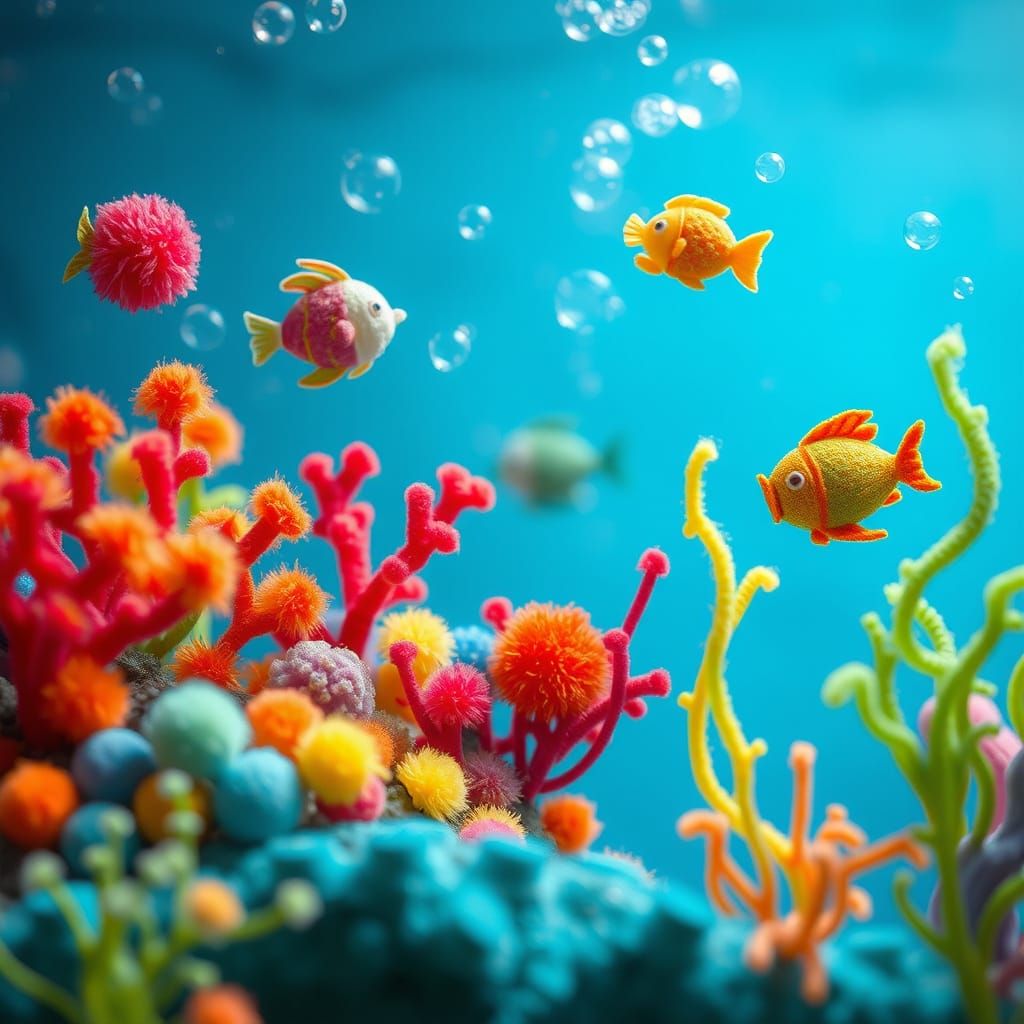 Underwater Fantasy with Pom Poms and Pipe Cleaners