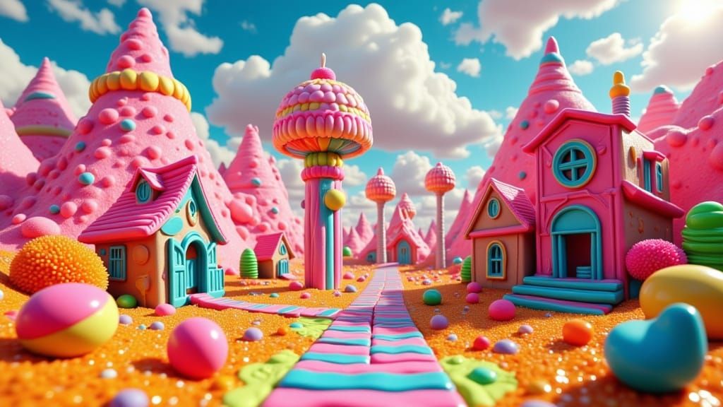 Candy Land Dreamscape in 8K CGI Style