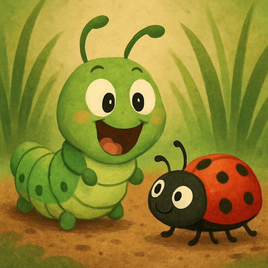 Happy Caterpillar Finds a Friend