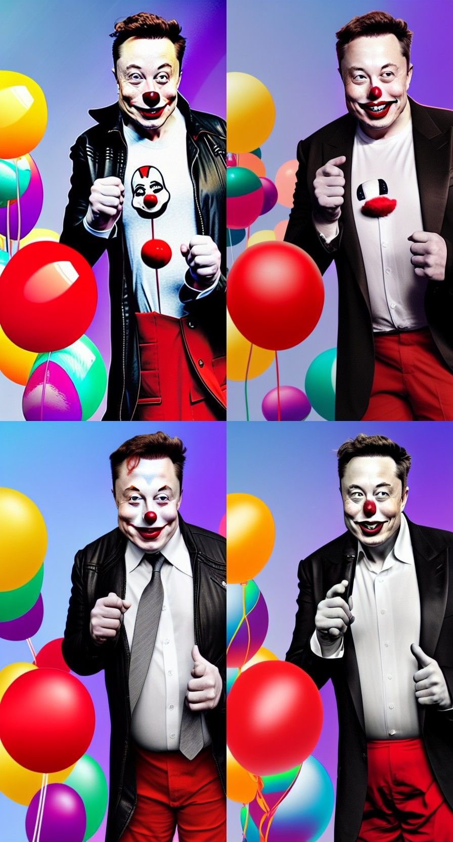 Satirical Clown Caricature of Public Figure