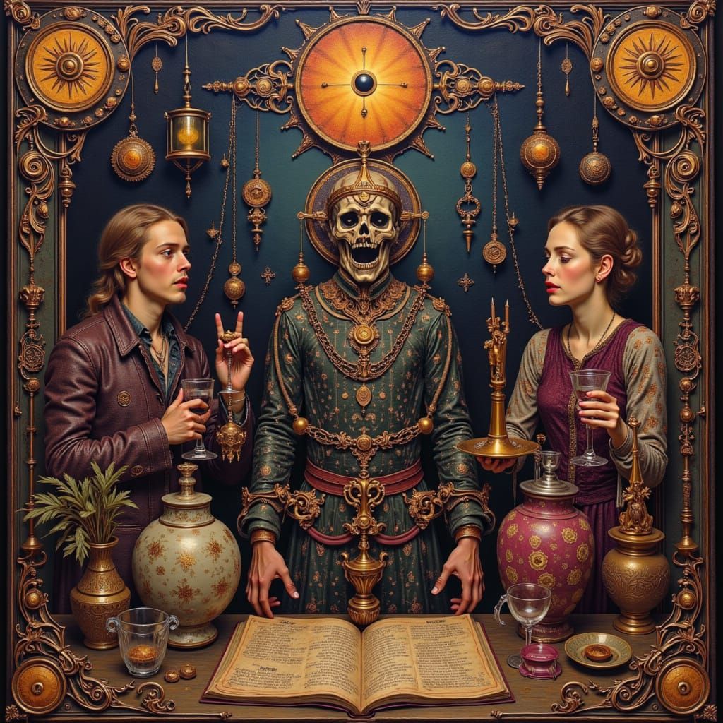 Surreal Folk Art Tapestry of Superstition and Ritual