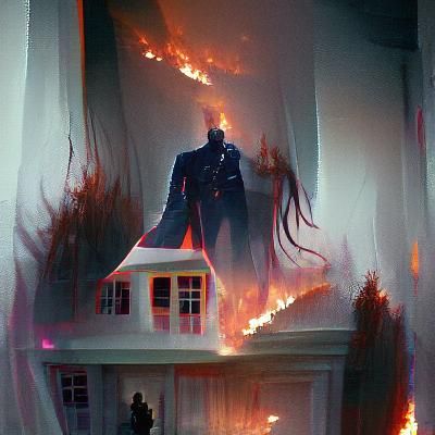 Sinister House Fire Art