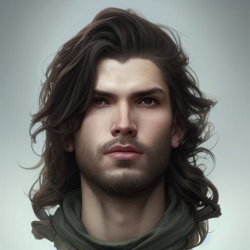 Wolf-Human Hybrid Portrait in Hyperdetailed Style