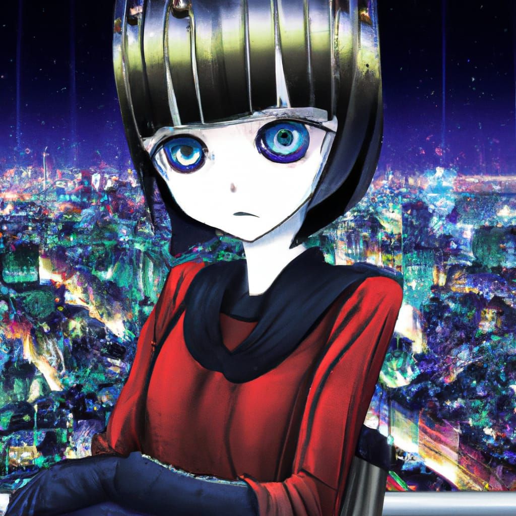 Kusanagi Motoko, watching from the top of SKYTREE, in the To...