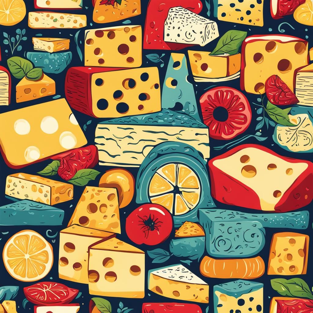 Eat Cheese Be Happy in Bold Colors