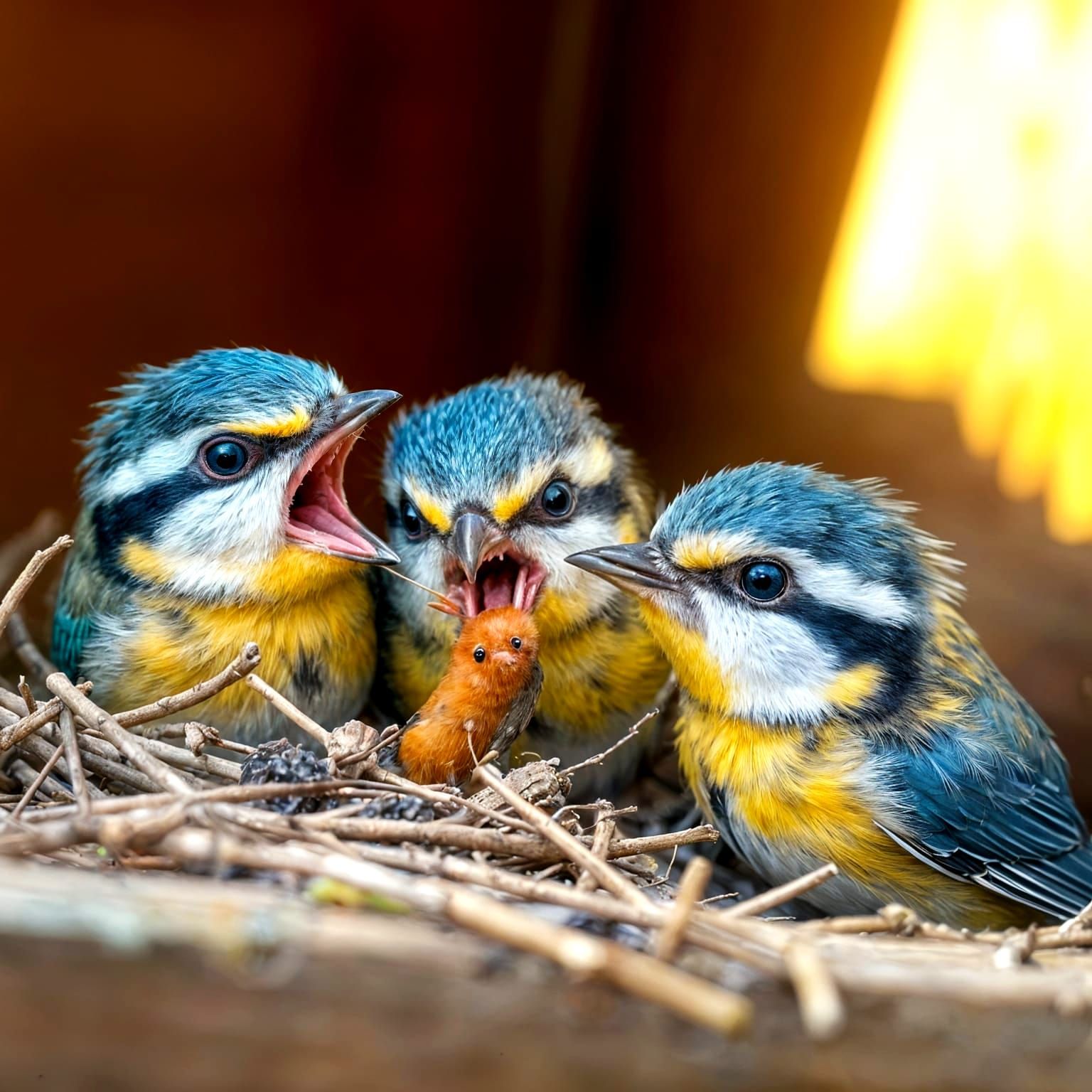 Springtime Nesting Scene in Hyper Realistic Style