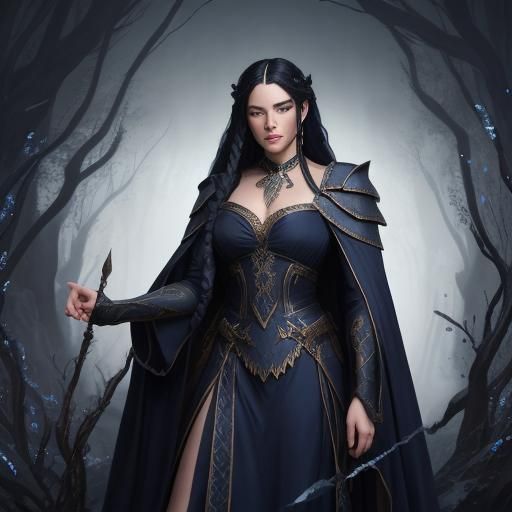 Beautiful French Wizard Noblewoman in Detailed Matte Paintin...