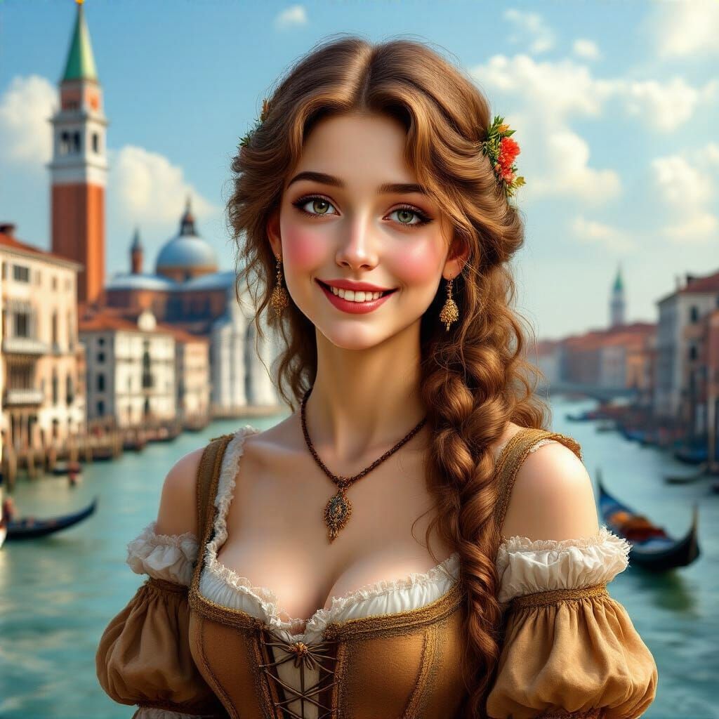 Renaissance Woman with Venice Backdrop