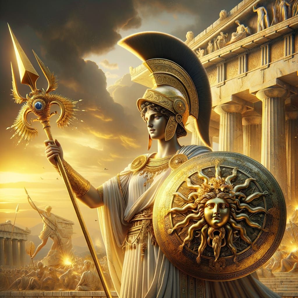 Athena, Goddess of Wisdom and War, Digital Painting