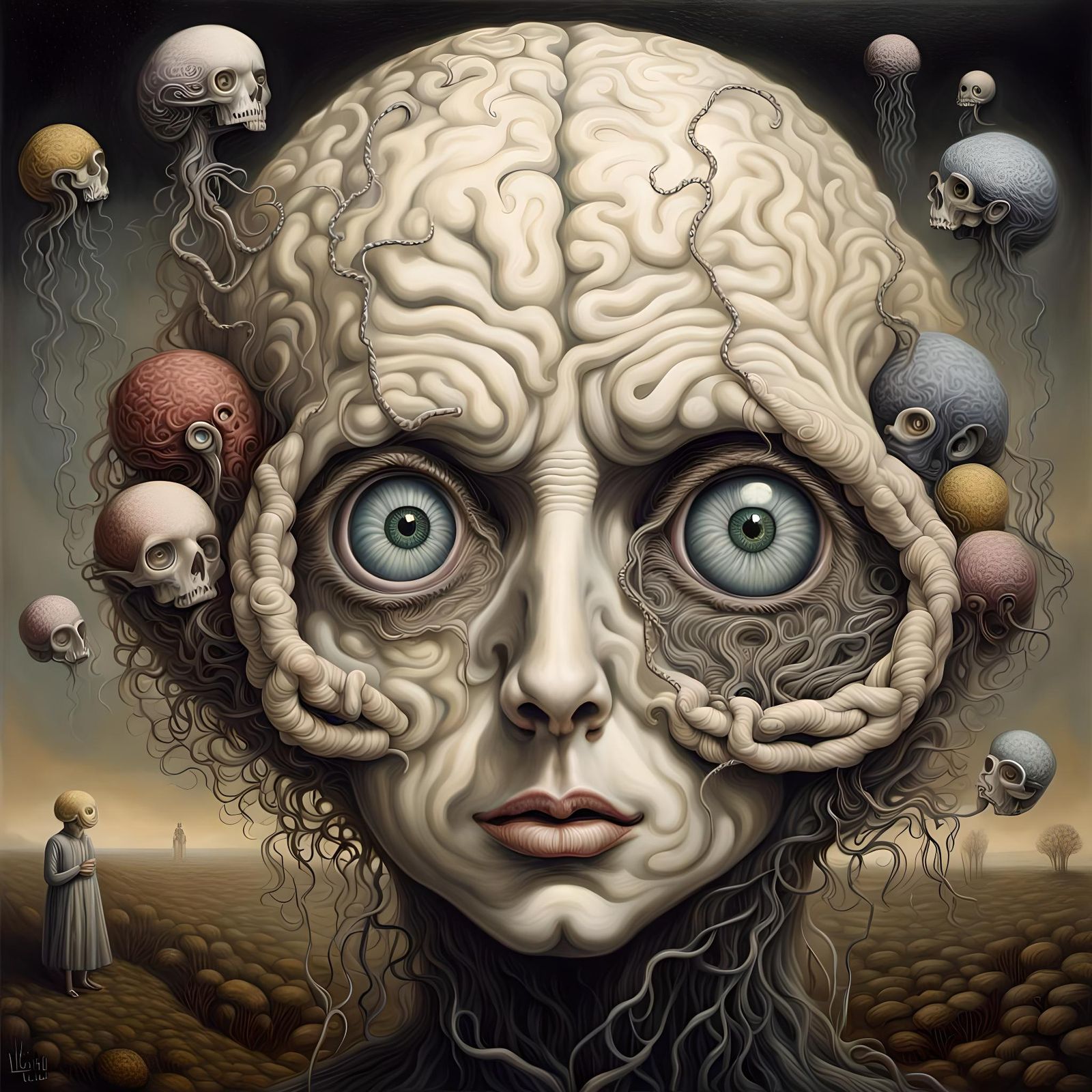 Sad and melancholy brain.