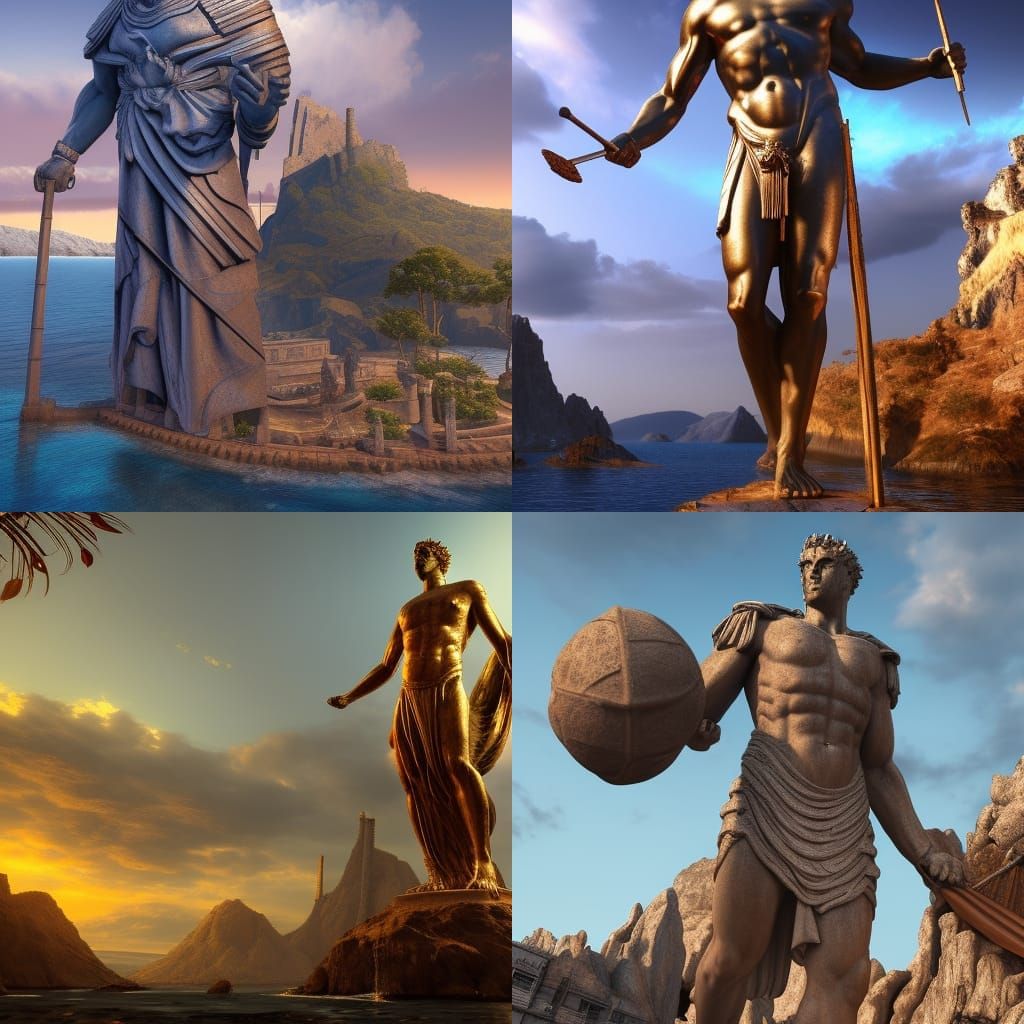 Colossus of Rhodes: Detailed Matte Painting