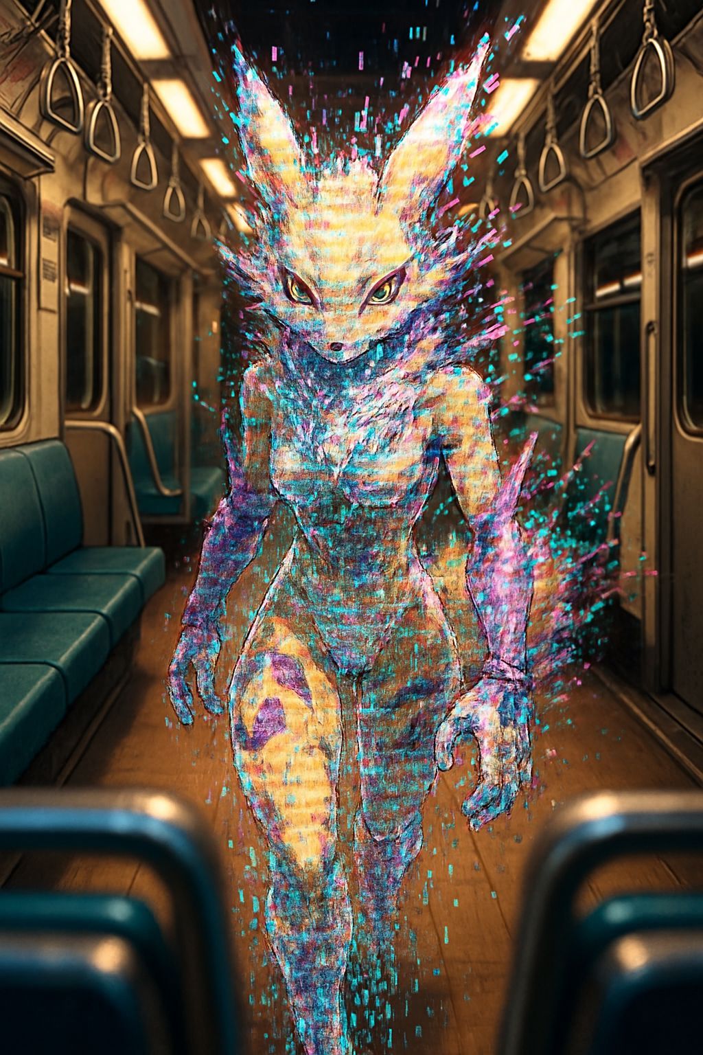 Renamon Digital Code Anime Subway Train