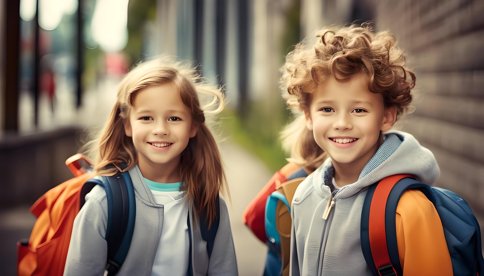 Canadian Children on Their Way to School