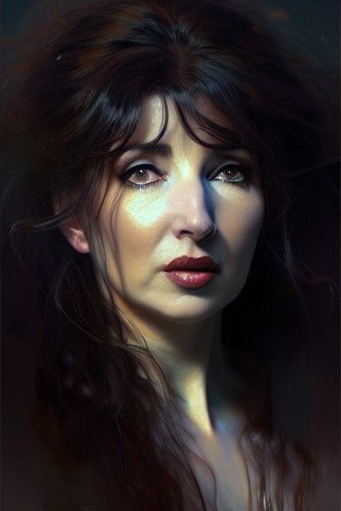 Ethereal Goddess Portrait in Art Nouveau Style