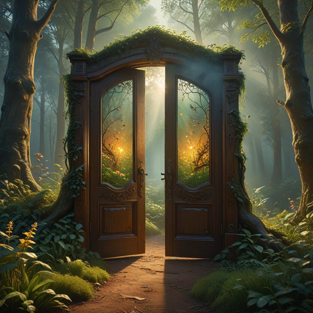 Magical Doorway to a Glowing World: Digital Art