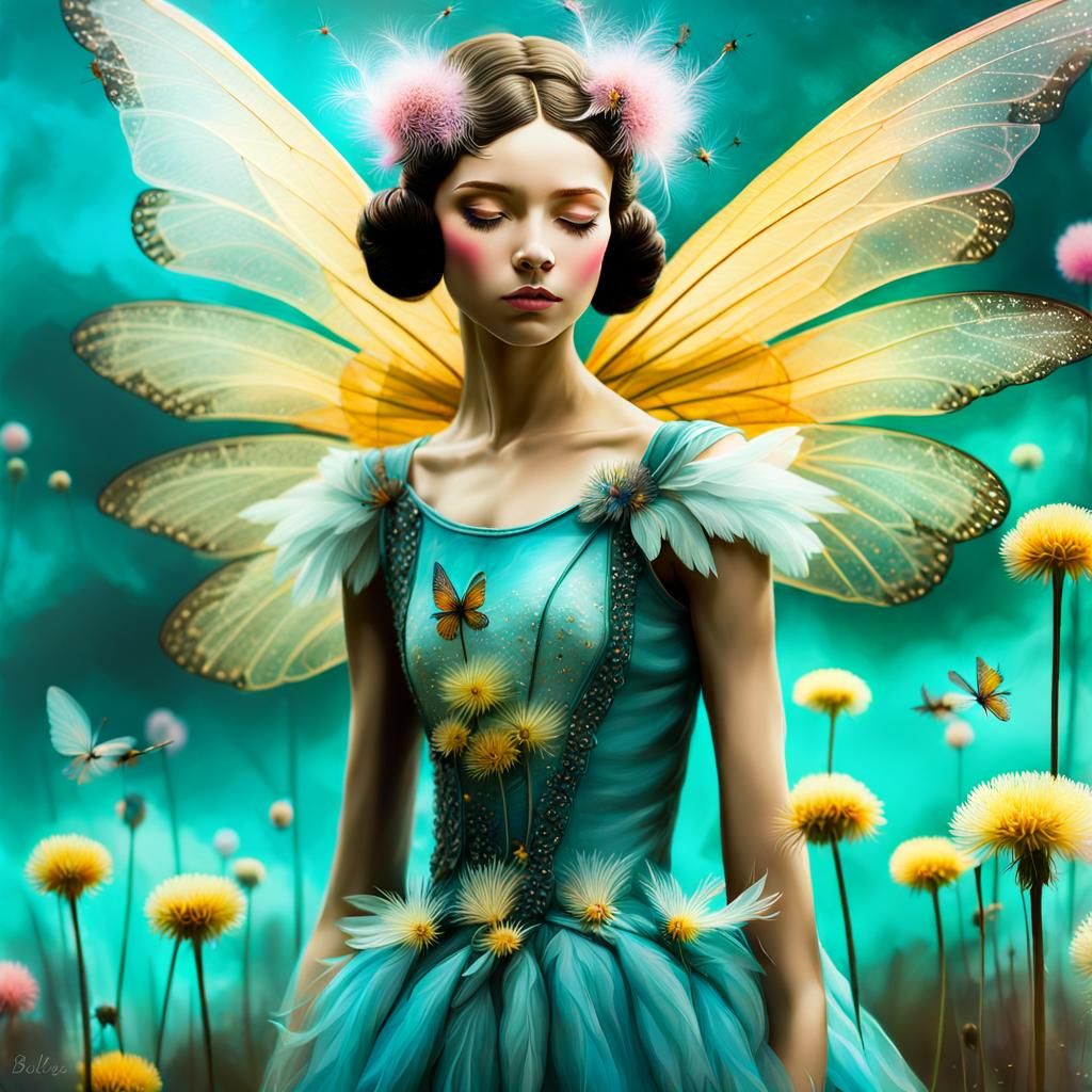 Winged Fairies Making Wishes in Surreal Dreamscape