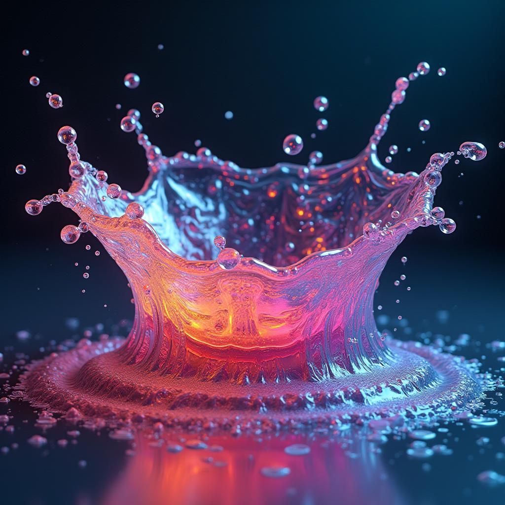 Iridescent Liquid Dance in Hyperrealistic 8K Style