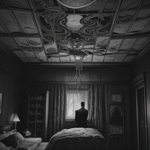 Lovecraftian Horror in Monochromatic Comics Style