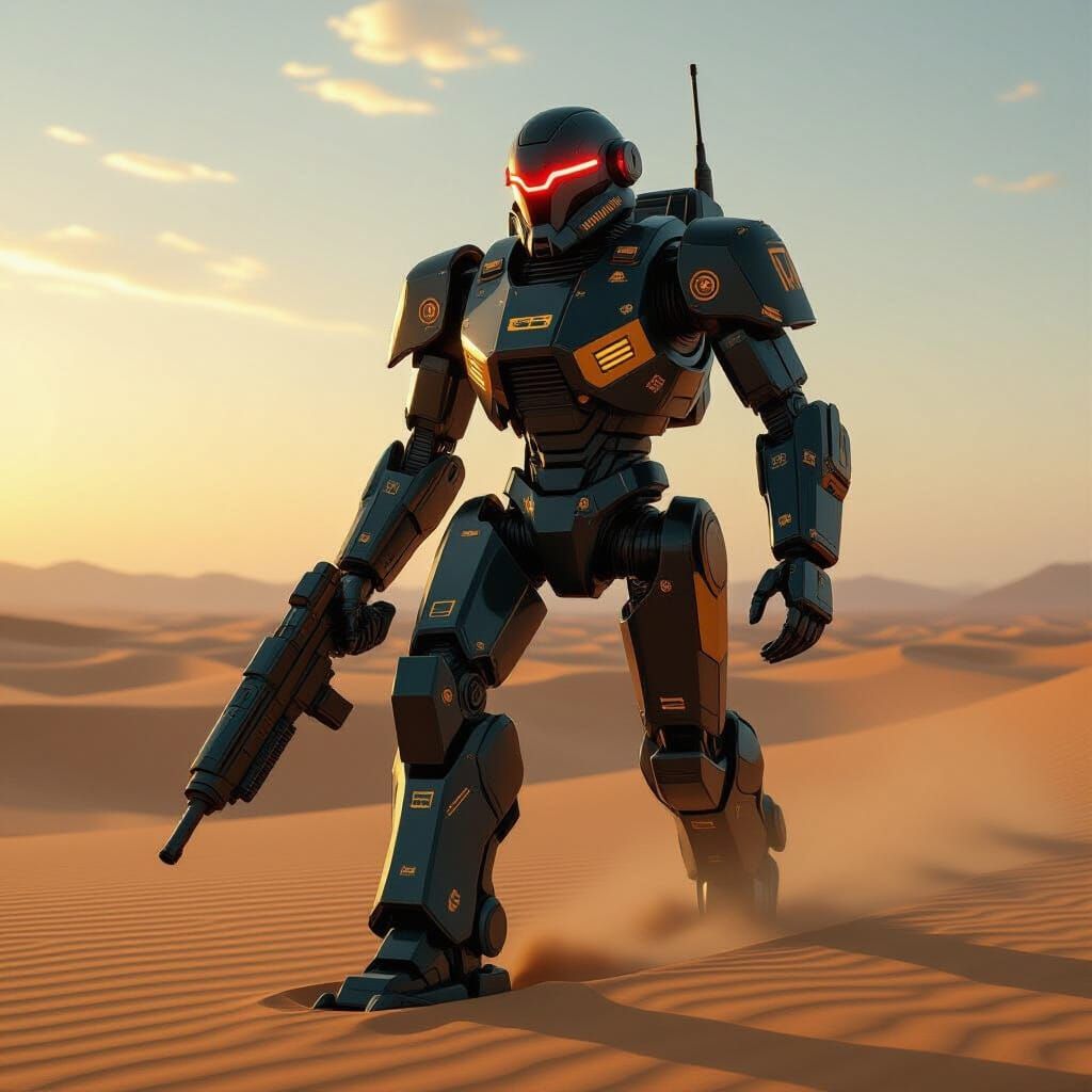 Czerka Sandstrider Battle Droid in Desert Landscape
