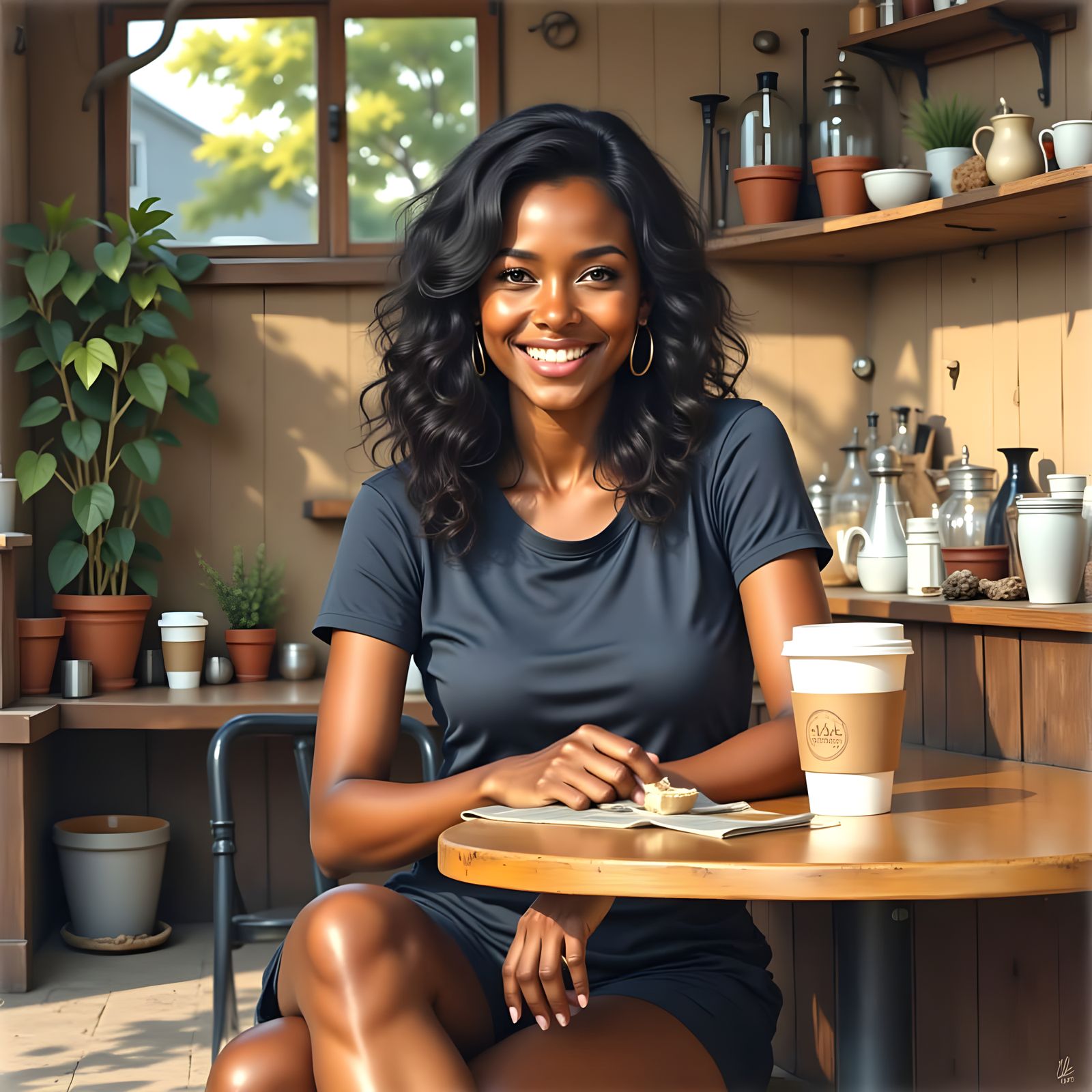 Woman in Quaint Town Blending Wild West and Medieval Styles