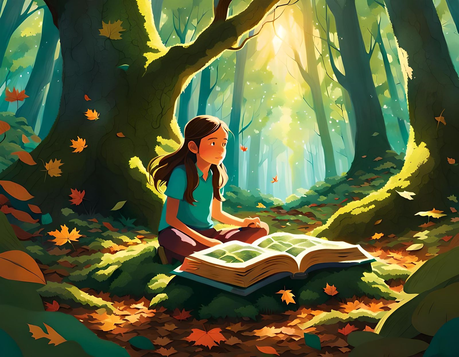 Magical Forest Scene in Ray Caesar Style