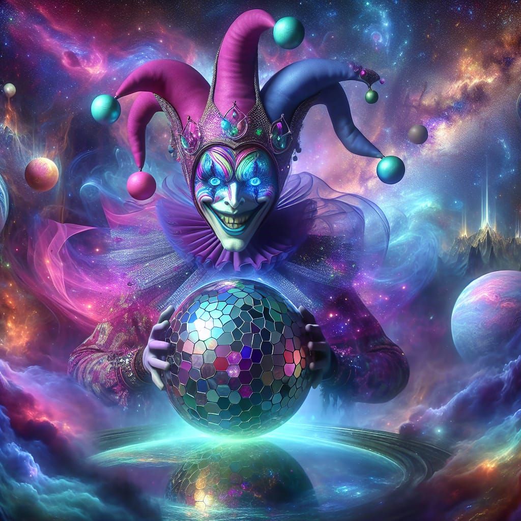 Cosmic Jester in Galactic Landscape