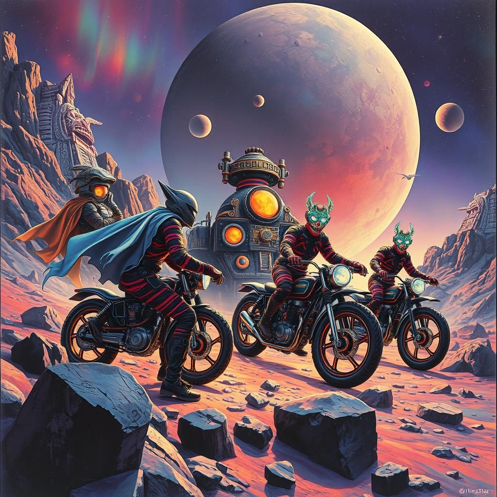 Space Bikers and Holographic Wrestlers on Asteroid